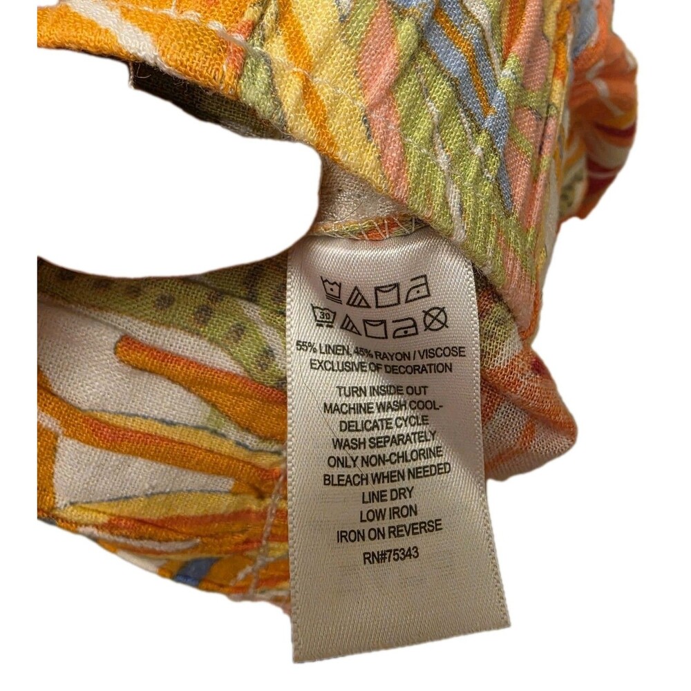 C&C California Women's Linen Wide Leg Palazzo Pants Tropical Print Size Medium - Picture 8 of 8